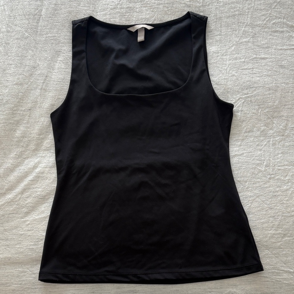 Black square neck tank Top